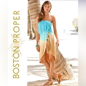 BOSTON PROPER Ombré Strapless Wrap Dress, sz XS, EUC
